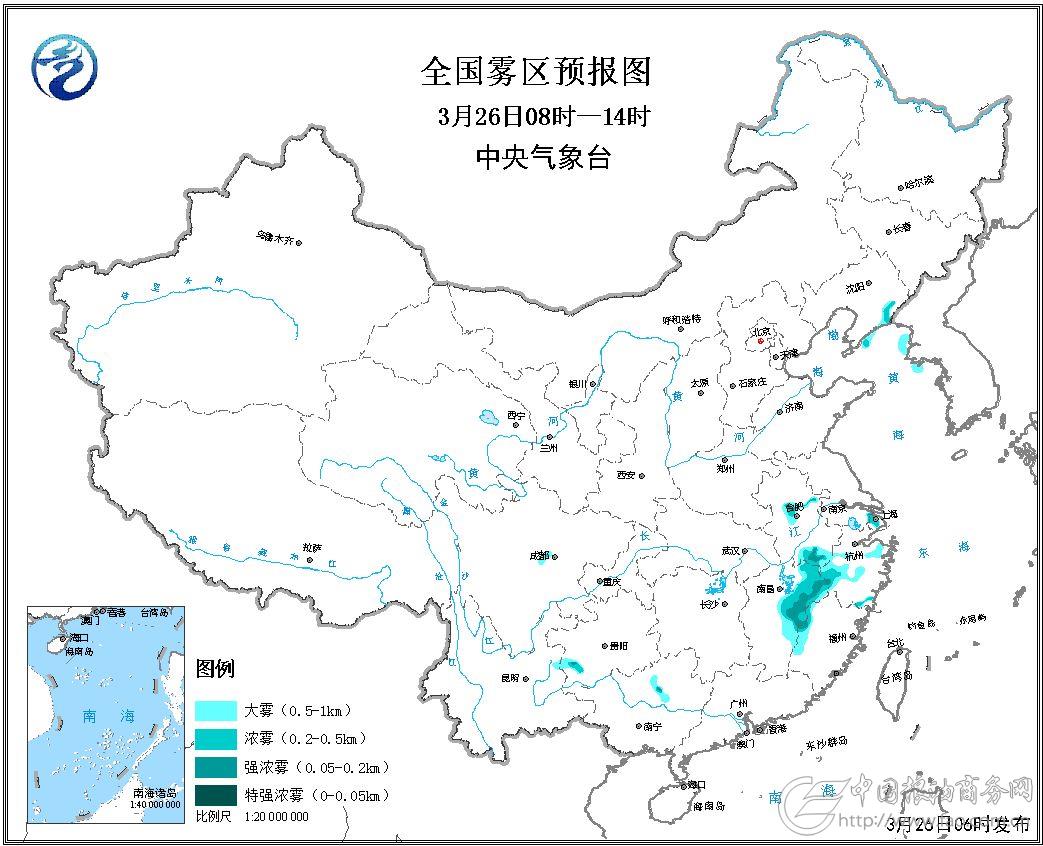2019年3月26日未来三天全国天气预报