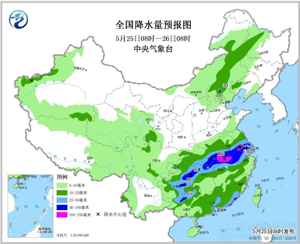 2019年5月25日未来三天全国天气预报